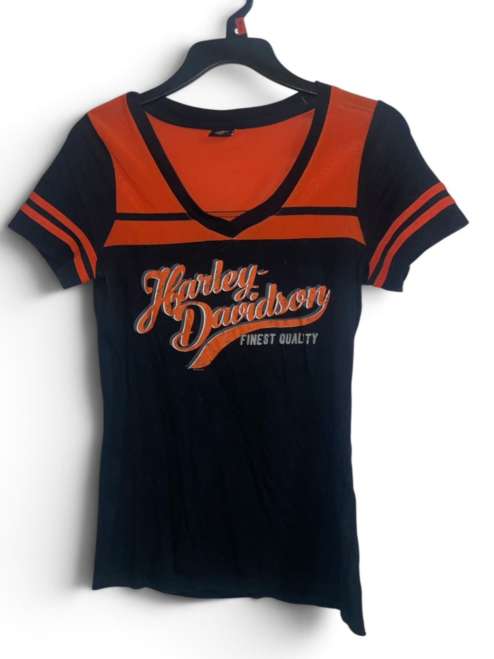 Harley Davidson T Shirt L Women Black Orange